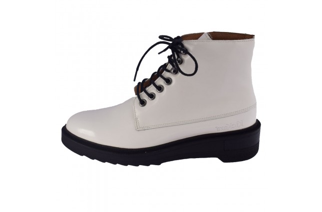 Ghete dama, din piele naturala, marca KicKers, 734260-50-13-134, alb