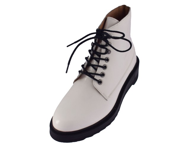 Ghete dama, din piele naturala, marca KicKers, 734260-50-13-134, alb