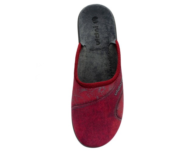 Papuci de casa dama, din textil, marca Inblu, 5D24-016-30-89, bordo