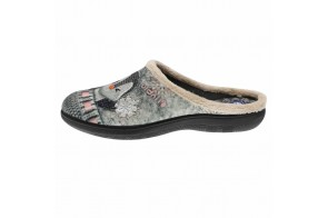 Papuci de casa dama, din textil, marca Inblu, EC81-025-14-89, gri