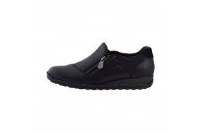 Pantofi dama, din piele naturală, Rieker, 44265-00-01-22, negru