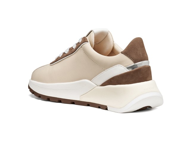 Adidasi dama, piele naturala, Geox, D655JA-08532-C1S1Z, crem