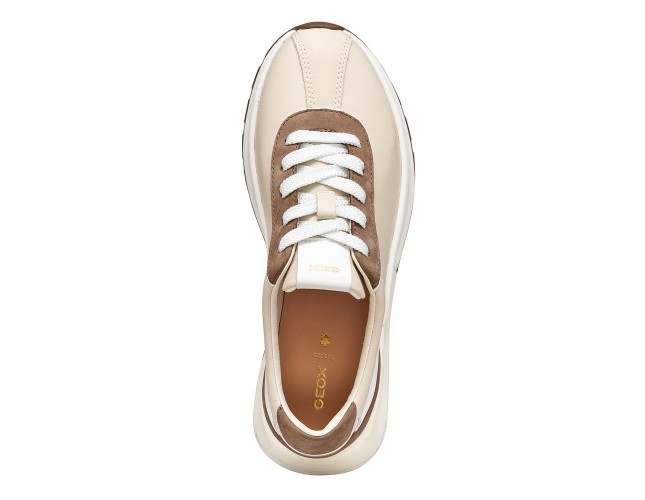 Adidasi dama, piele naturala, Geox, D655JA-08532-C1S1Z, crem - 6