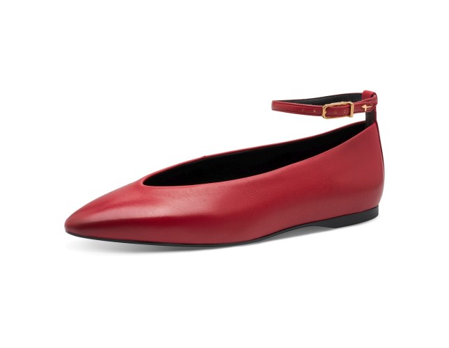 Balerini dama, piele naturala, Tamaris, 1-22161-45-500, rosu - 4