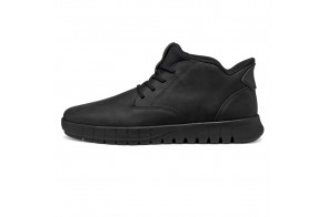 Ghete barbati, piele naturala, Geox, U56MAB-000FF-C9999, negru