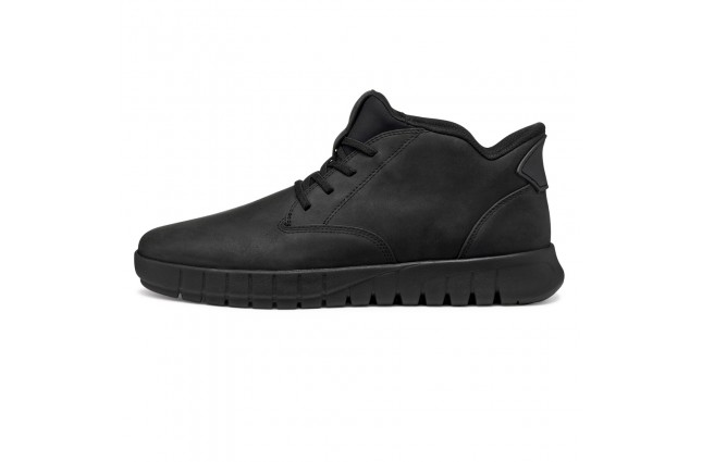 Ghete barbati, piele naturala, Geox, U56MAB-000FF-C9999, negru