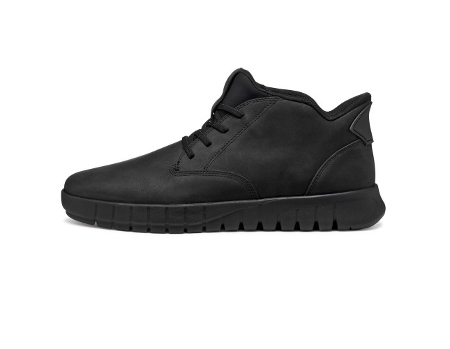 Ghete barbati, piele naturala, Geox, U56MAB-000FF-C9999, negru