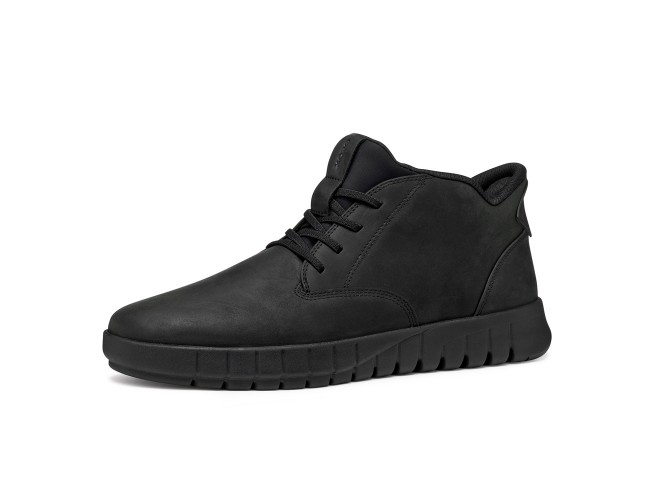 Ghete barbati, piele naturala, Geox, U56MAB-000FF-C9999, negru